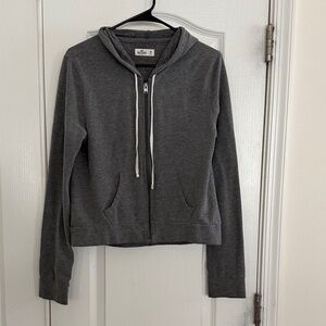 Hollister Charcoal Zip-Up Hoodie